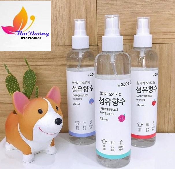 Xịt thơm quần áo fabric perfume hàn quốc 250ml