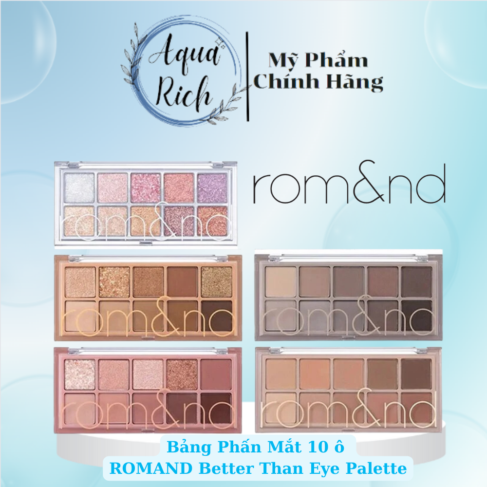 Bảng phấn mắt 10 ô romand better than eye palette - nhũ - phấn