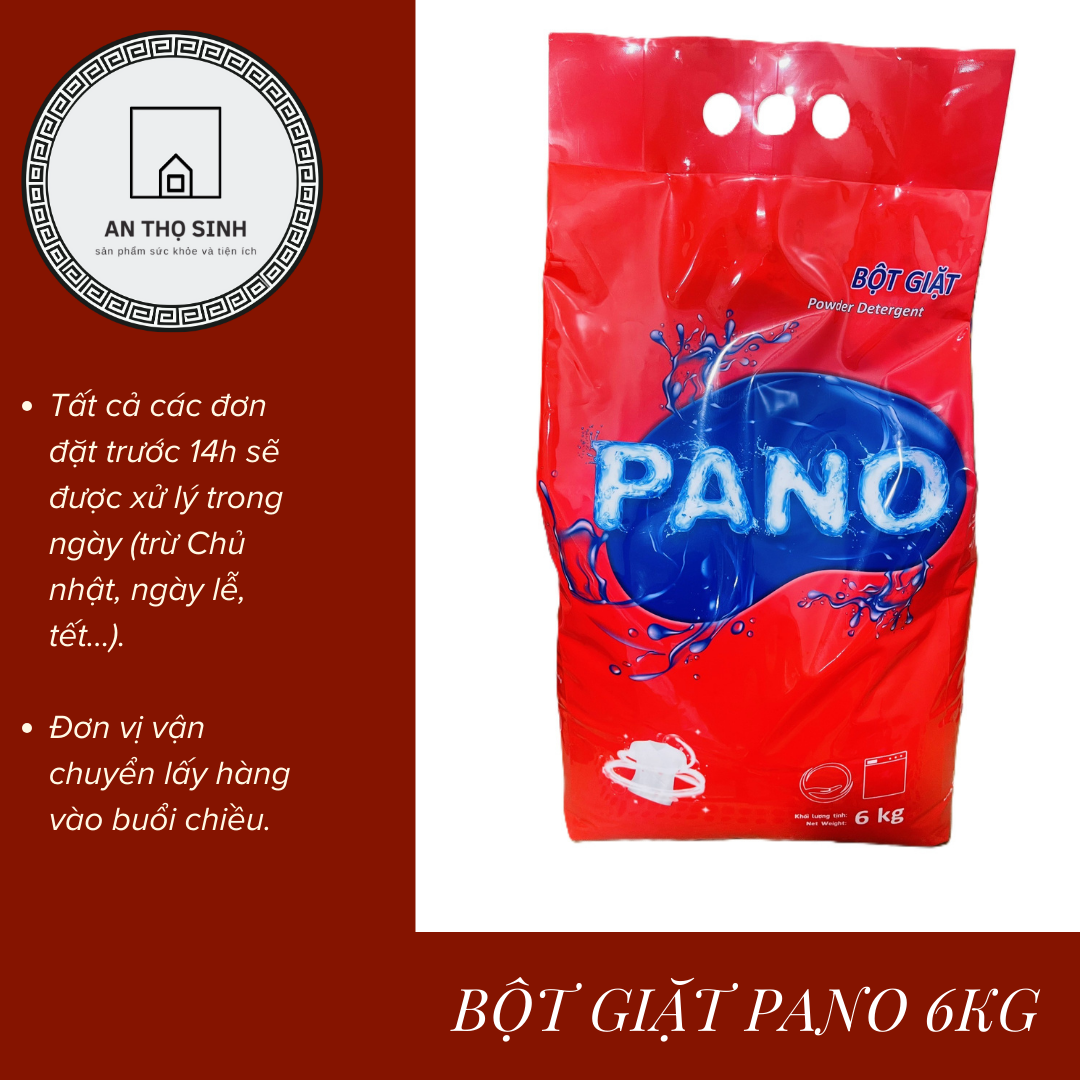 Bột Giặt PANO 6kg siêu tiết kiệm hương thơm dịu nhẹ, thích hợp giặt tay, giặt máy.