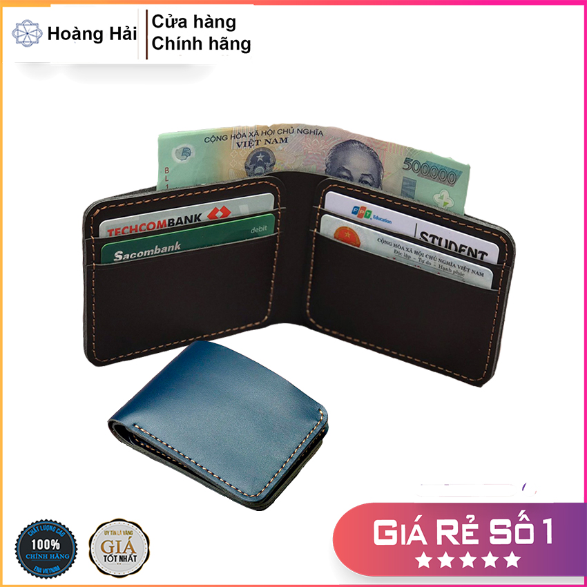 Ví nam mini , bóp nam nhỏ gọn, ví da nam thủ công làm từ da bò nhập khẩu nguyên tấm, bóp mini da bò 100%, kích thước nhỏ gọn tiện lợi, bảo hành 2 năm Hoàng+hải