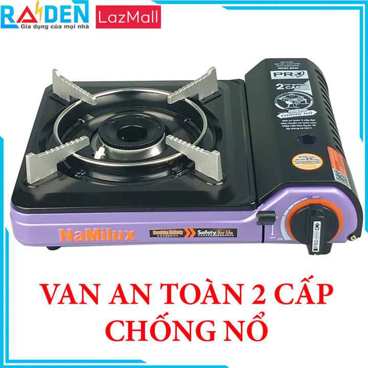 Bếp Ga Chống Nổ Mini Namilux PL-2021PF Van An Toàn 2 Cấp Công Nghệ Nhật Bản - Hàng Chính Hãng