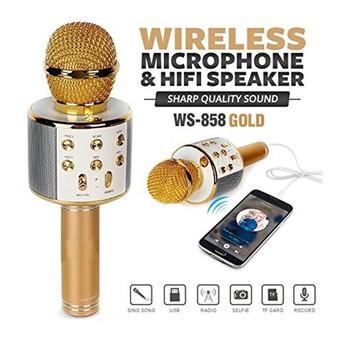 [HCM]Mic Hát Karaoke Bluetooth Không Dây WS858 - Âm vang - Ấm - Chuẩn Mic hát Karaoke cầm tay mini - micro hát trên xe hơi - mic hát karaoke hay nhất hiện nay