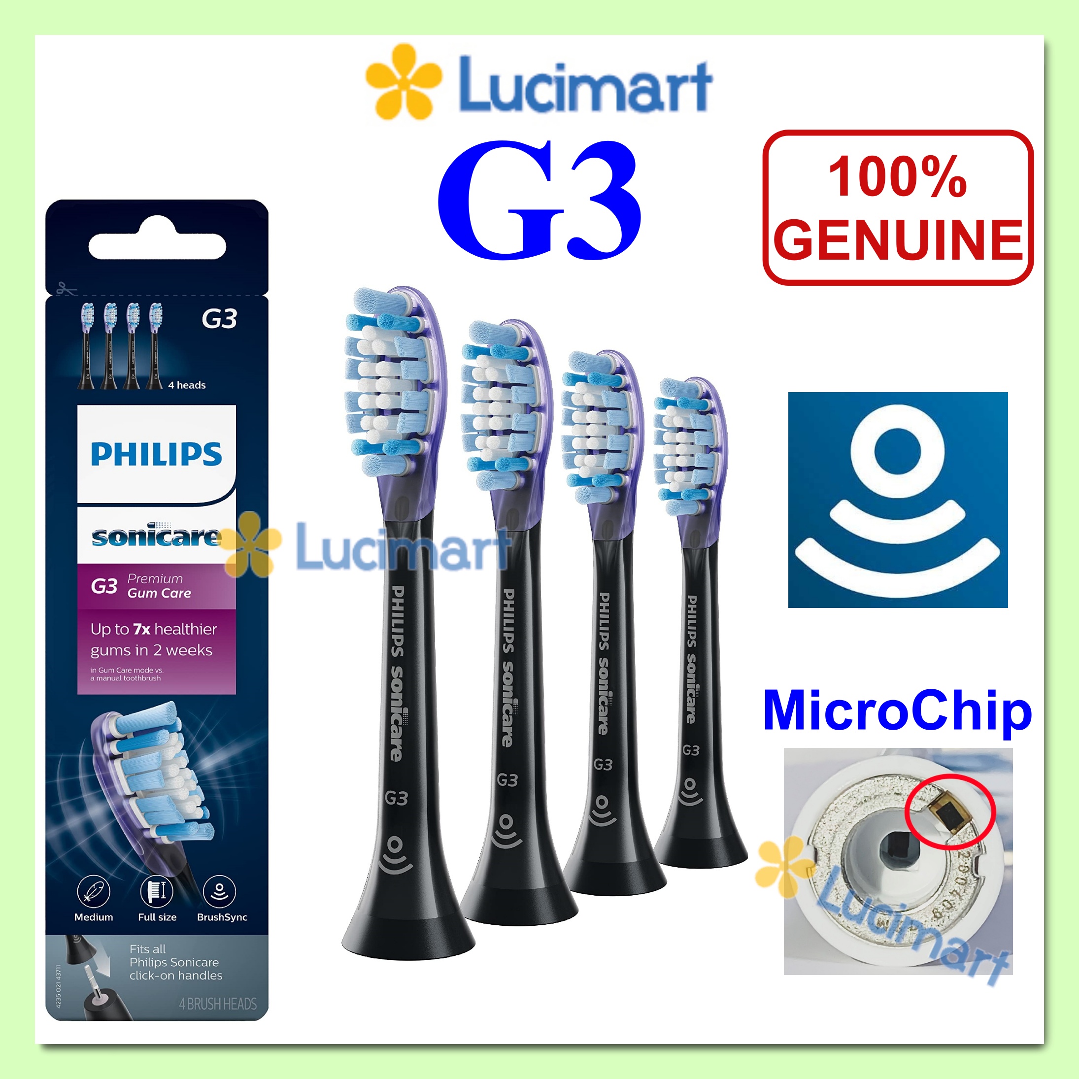 Đầu bàn chải điện Philips Sonicare G3 Premium Gum Care [Hàng Mỹ]