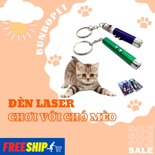 Đèn laser trêu chó mèo - tặng kèm 3 pin thay - đồ chơi thú cưng