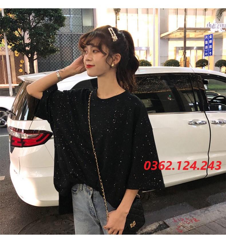 Áo Thun Nữ Form Rộng, Áo Thun Kim Tuyến Chất Mát (ảnh thật)