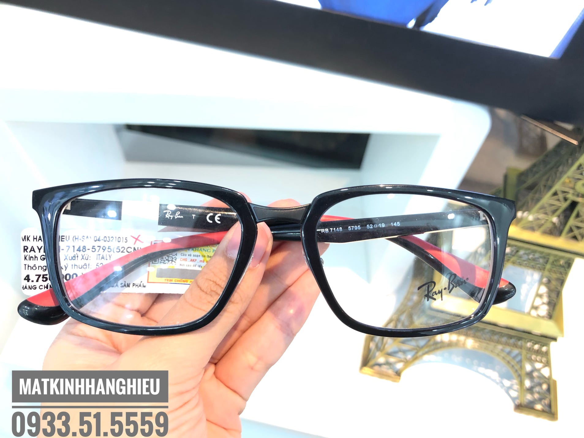 Gọng kính cận thời trang chính hãng rayban rb7148