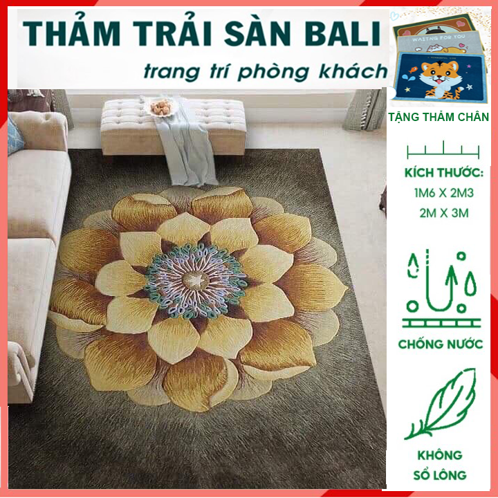 Thảm nỉ trải sàn cỡ lớn 2mx3m, THẢM TRẢI SÀN BALI hoàng gia loại dày trải phòng khách đẹp hơn thảm lông, thảm nỉ trải sàn, tham trai sàn phòng ngủ