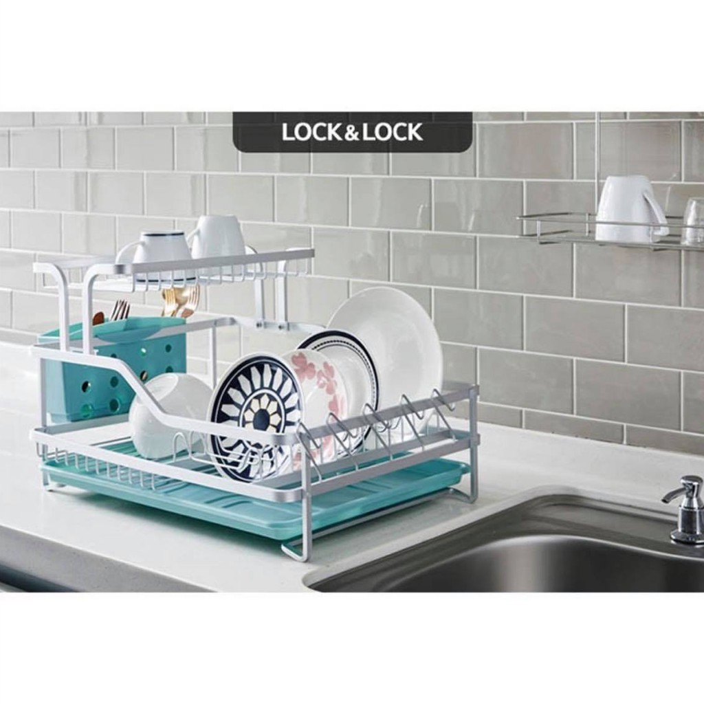 Kệ bát đĩa 2 tầng lock&lock bằng nhôm 2-tier aluminum dish rack ldr204