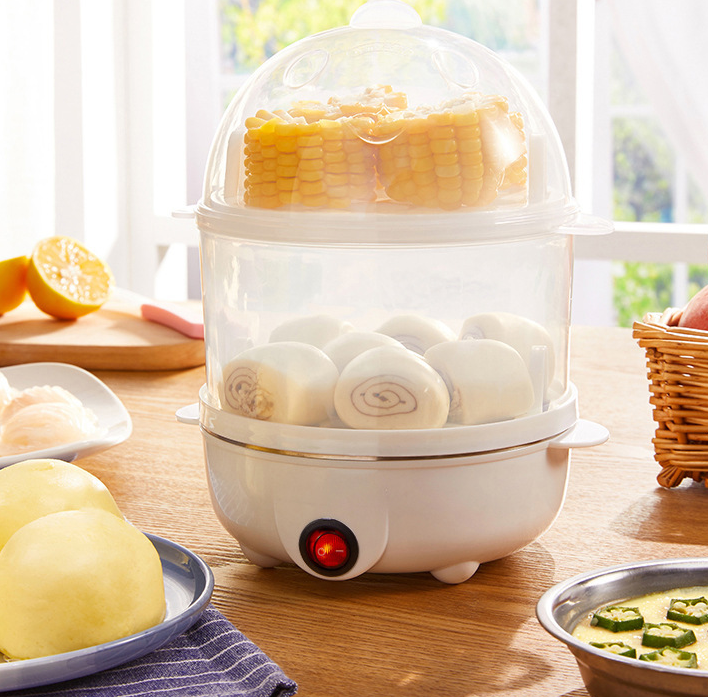 Nồi luộc trứng hấp thức ăn đa năng 2 tầng - Làm nóng thức ăn, hâm sữa cho trẻ, luộc trứng