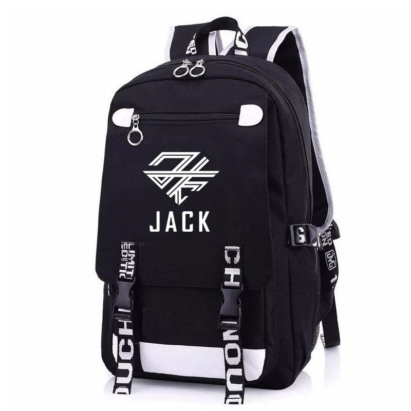 Balo in hình JACK J97 form đen dây chữ trắng thiết kế thông minh, tiện lợi quà tặng xinh xắn dễ thương