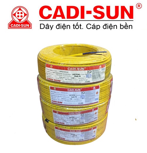 Dây điện cadisun 2x0.5 cuộn 100m