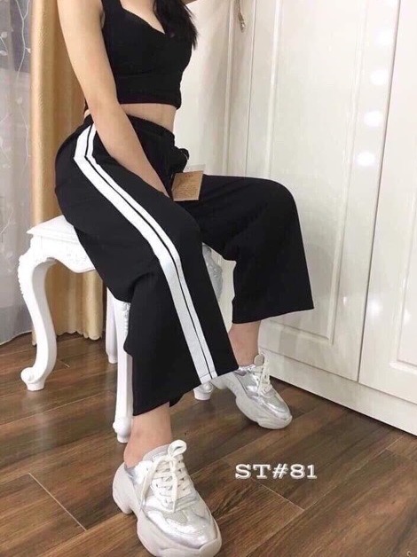 Lọ lem luxuxy quần thể thao 3 sọc ống rộng unisex siêu hot