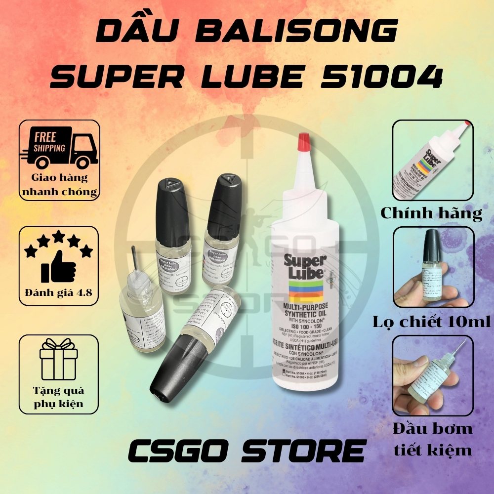 Dầu Super Lube 51004 Lubricant bôi trơn bảo dưỡng ốc balisong Kraken/Mako/Triton Thể tích 10ml tại C