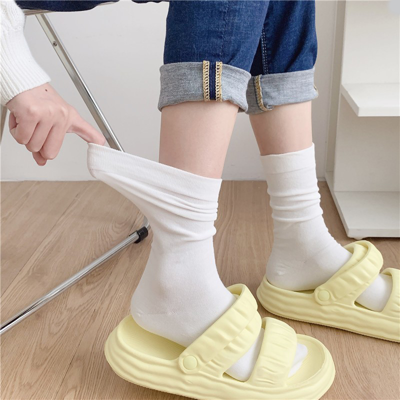 Vớ nữ cổ cao hàn quốc basic nhiều màu co giãn thoáng khí tất vớ nữ h87