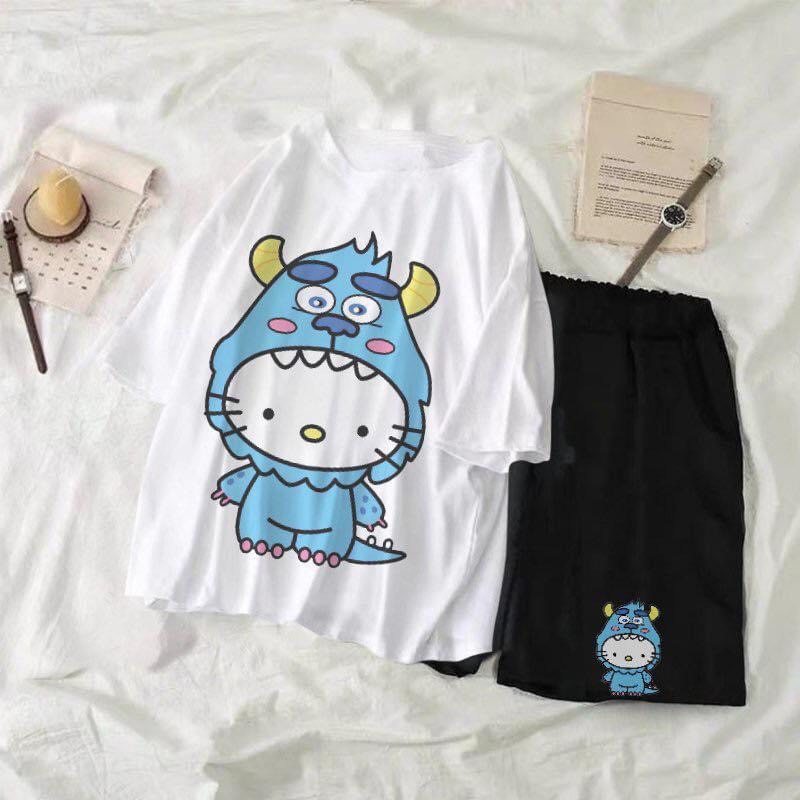 Set áo phông kèm quần in hình dễ thương