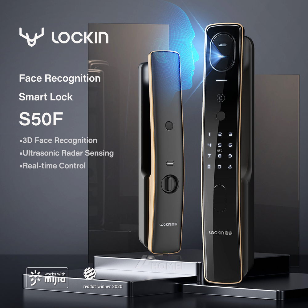 Khoá vân tay thông minh Mi Lockin S50F(bản quốc tế), nhận diện khuôn mặt FaceID 3D, sử dụng app Mihome nhiều chế độ mở