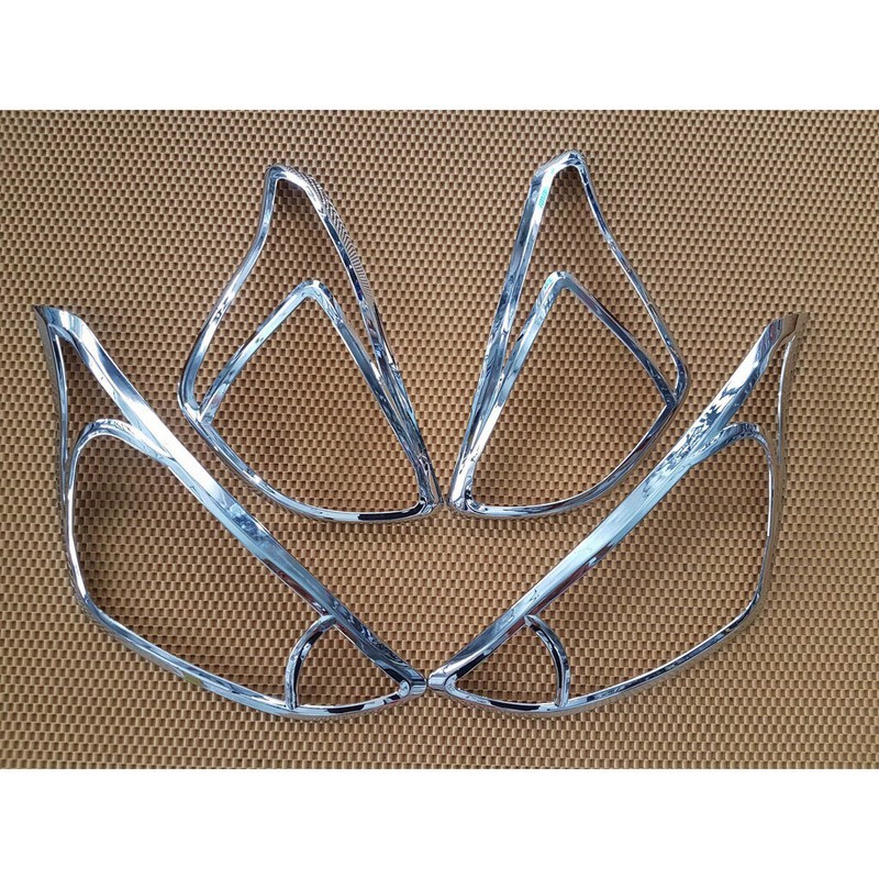Ốp trang trí viền đèn pha và hậu mạ crom cho xe huyndai i10 2014-2020