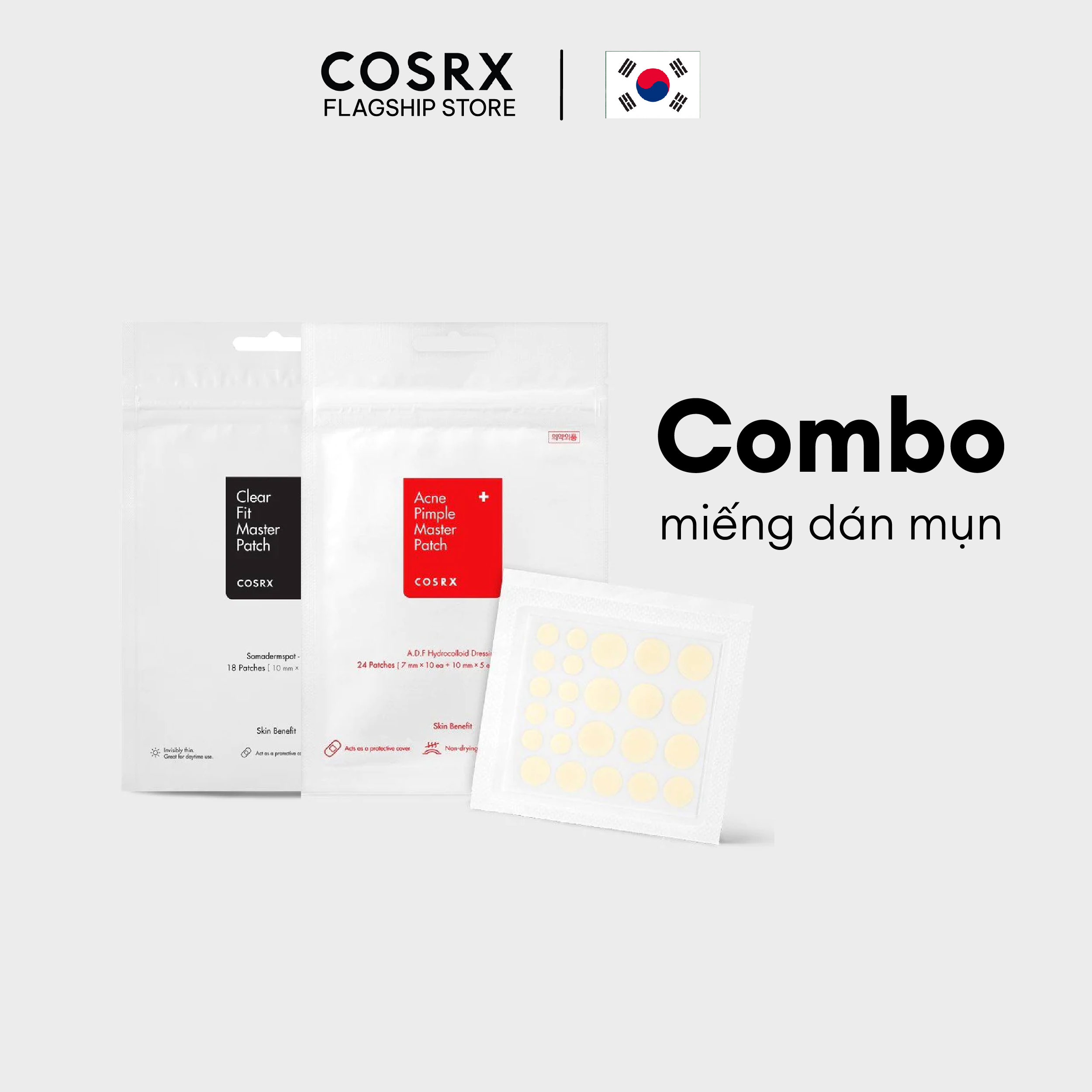 Combo 2 miếng dán mụn clear fit + pimple master patch 24 miếng