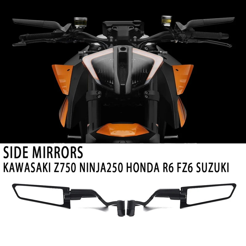 Cho Kawasaki z750 ninja250 hondar6 fz6 Suzuki YAMAHA xe máy gương tàng hình winglets gương Bộ dụng cụ để xoay có thể điều chỉnh gương