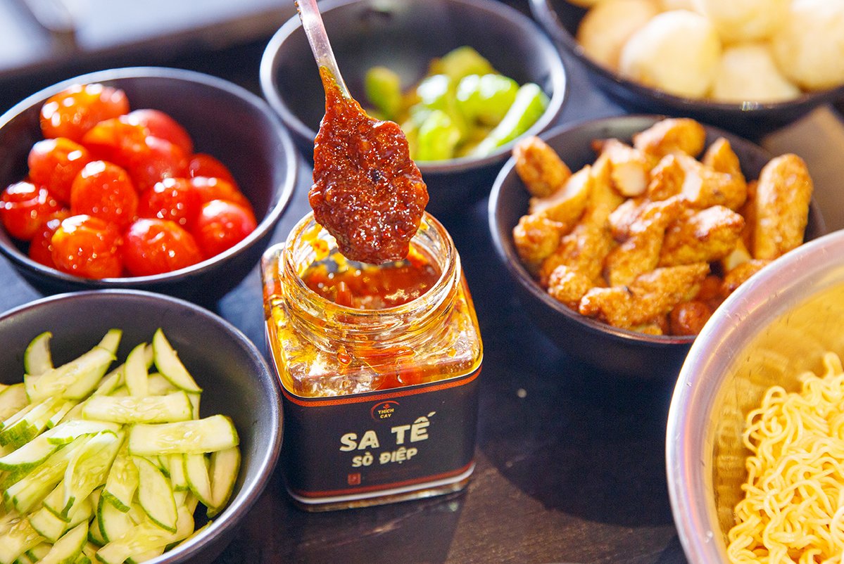 Sa tế sò điệp Thích Cay,trộn mì, hủ tiếu, phở, sốt cá viên chiên, dùng để ướp thịt tiện lợi