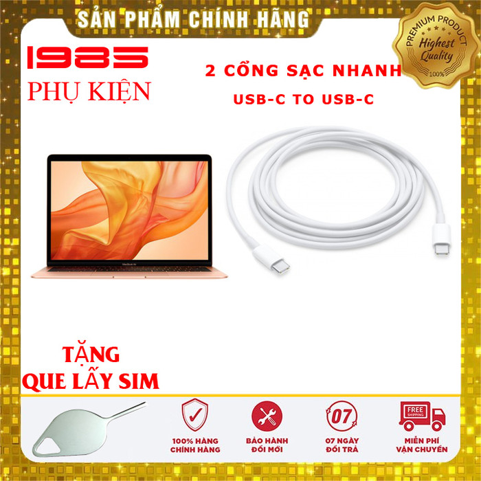 Cáp sạc nhanh cho macbook air 13 inch 2018 zin type c to type c