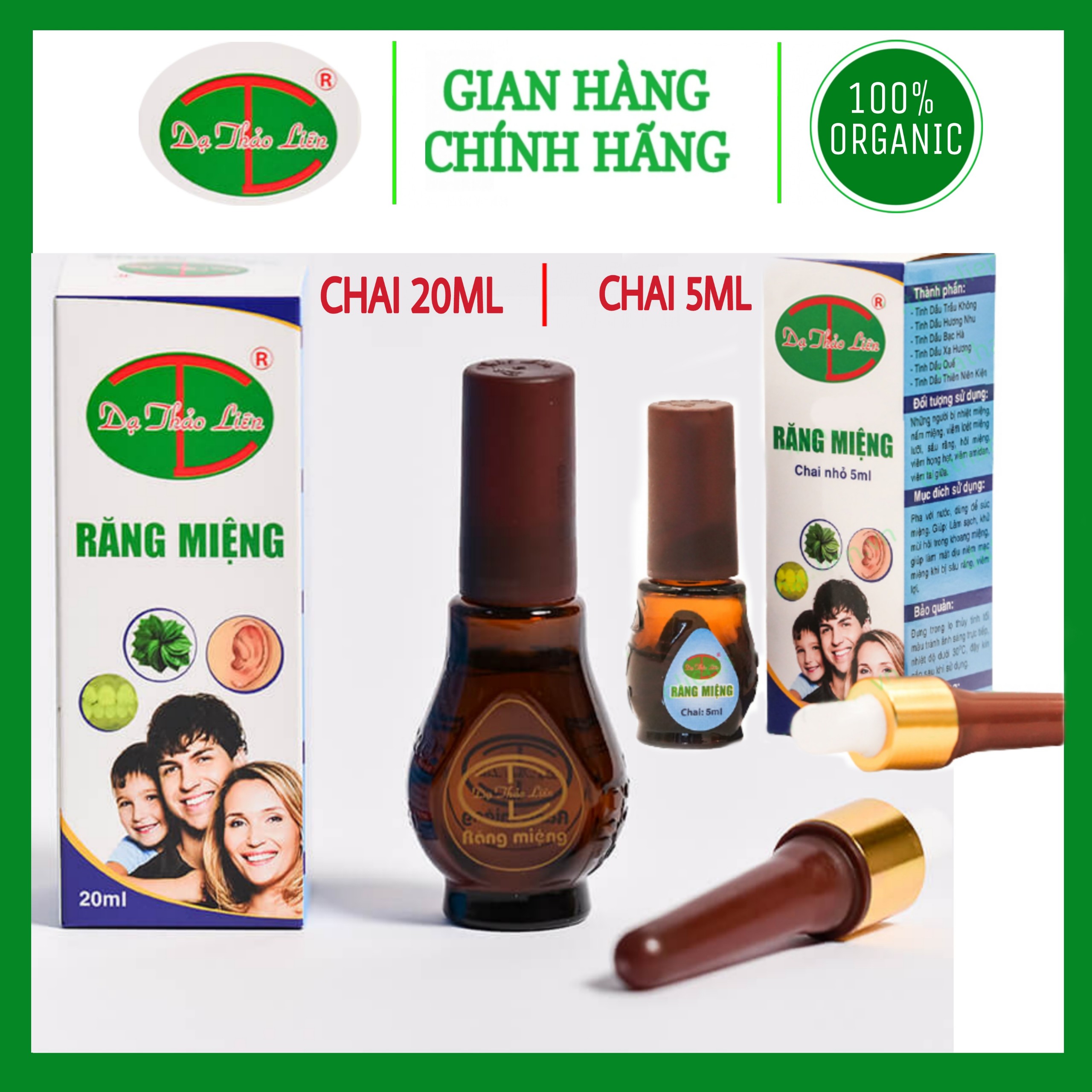 Tinh dầu răng miệng Dạ Thảo Liên sâu răng hôi miệng - Chai lớn 20ml