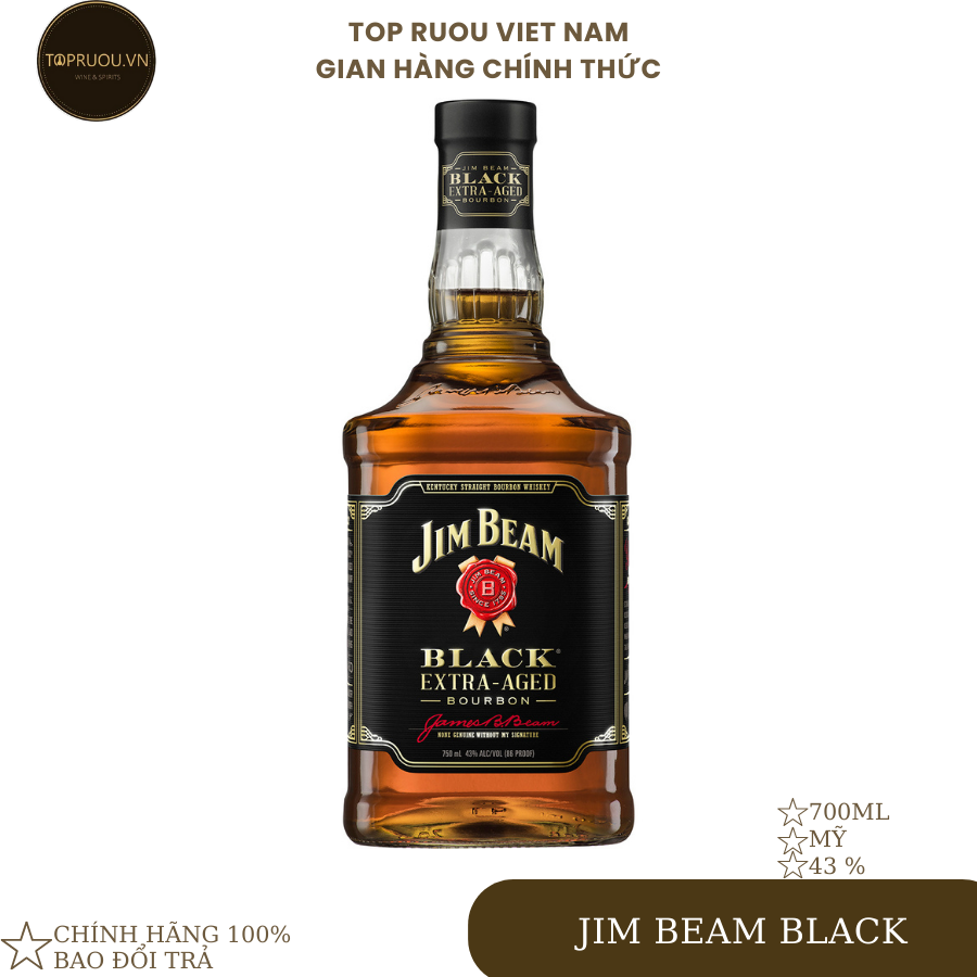 Rượu whisky jim beam black 700ml