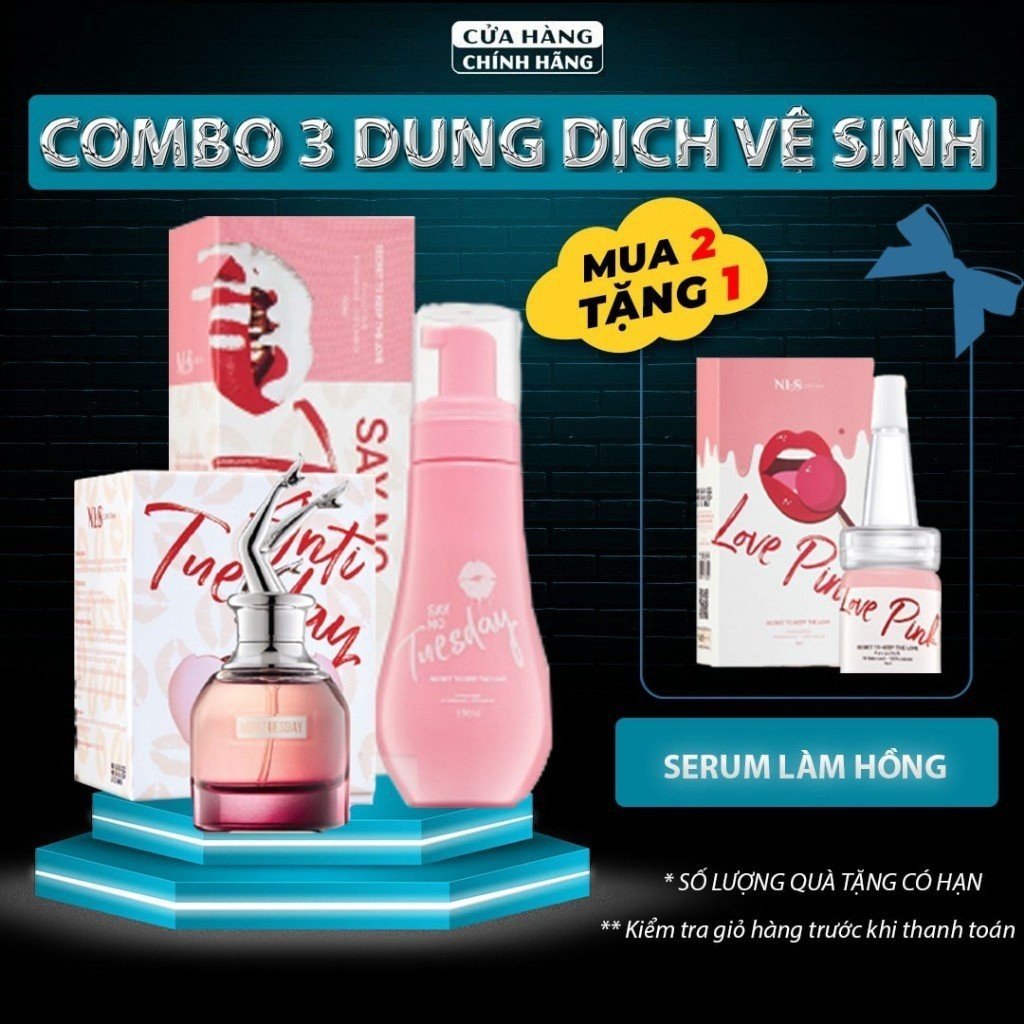 Dung Dịch Vệ Sinh Say No Tuesday & Nước Hoa Xịt Anti Tuesday - Combo Cho "Cô Bé" Thơm Hồng TẶNG SERUM LÀM HỒNG