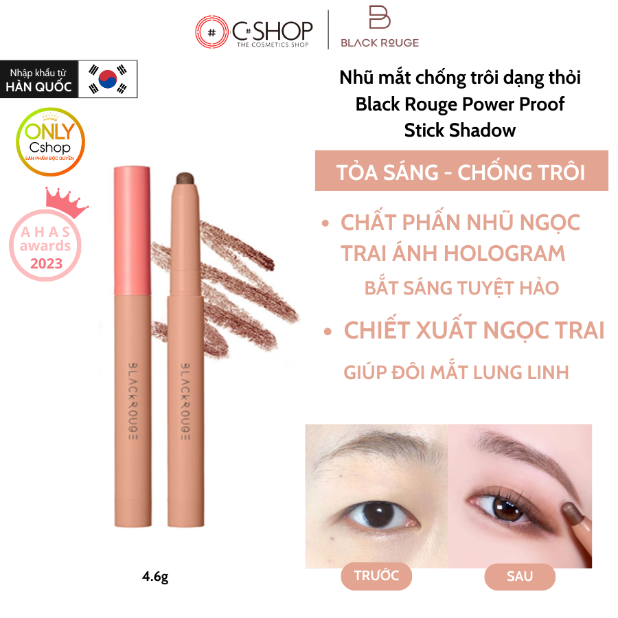 Nhũ mắt chống trôi dạng thỏi Black Rouge Power Proof Stick Shadow