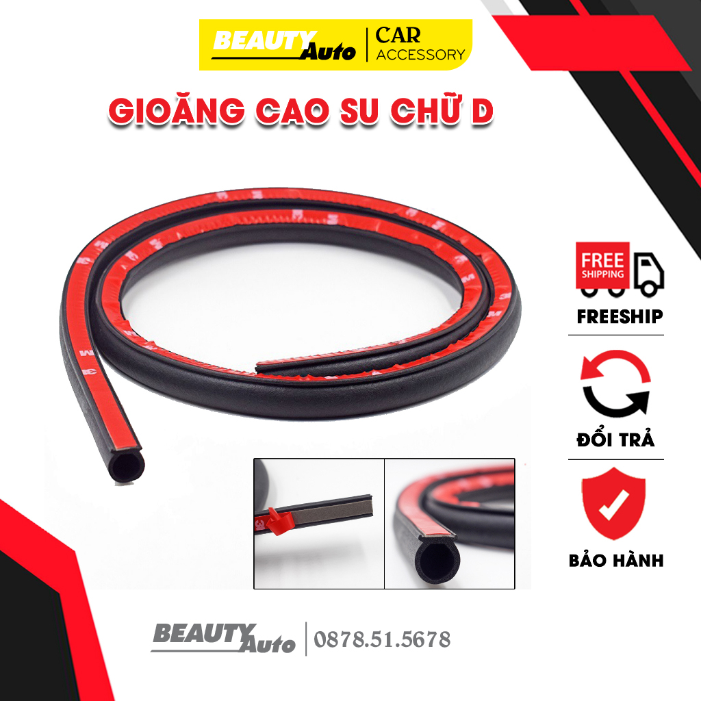 Gioăng Cao Su Chữ D Chống Ồn, Chống Bụi, Chống Thoát Khí Điều Hòa, (Bộ 3 Mét)