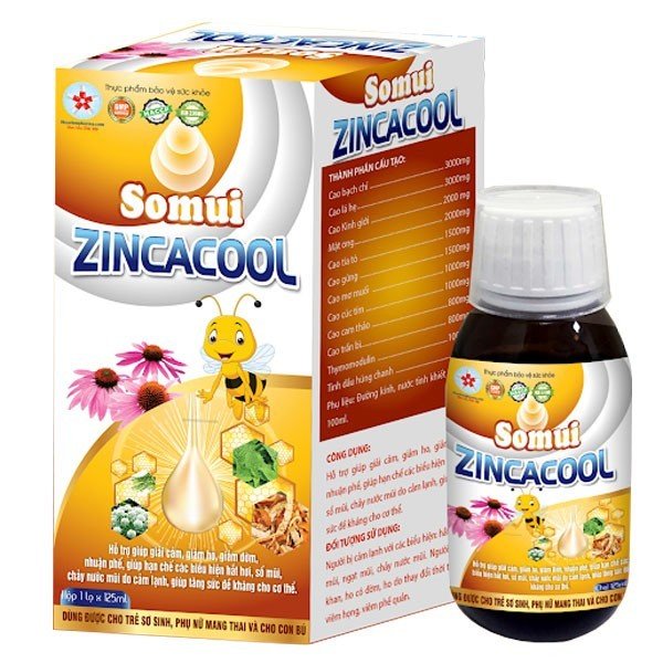Sỗ mũi somui zincacool siro sỗ mũi viêm kết mạc dị ứng hộp 1chai 125ml