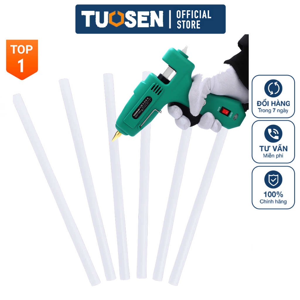 Bộ 10 keo nến loại tốt, dùng cho súng bắn keo 60W, 80W, 100W TUOSEN (Kích thước: 250mmx11mm)