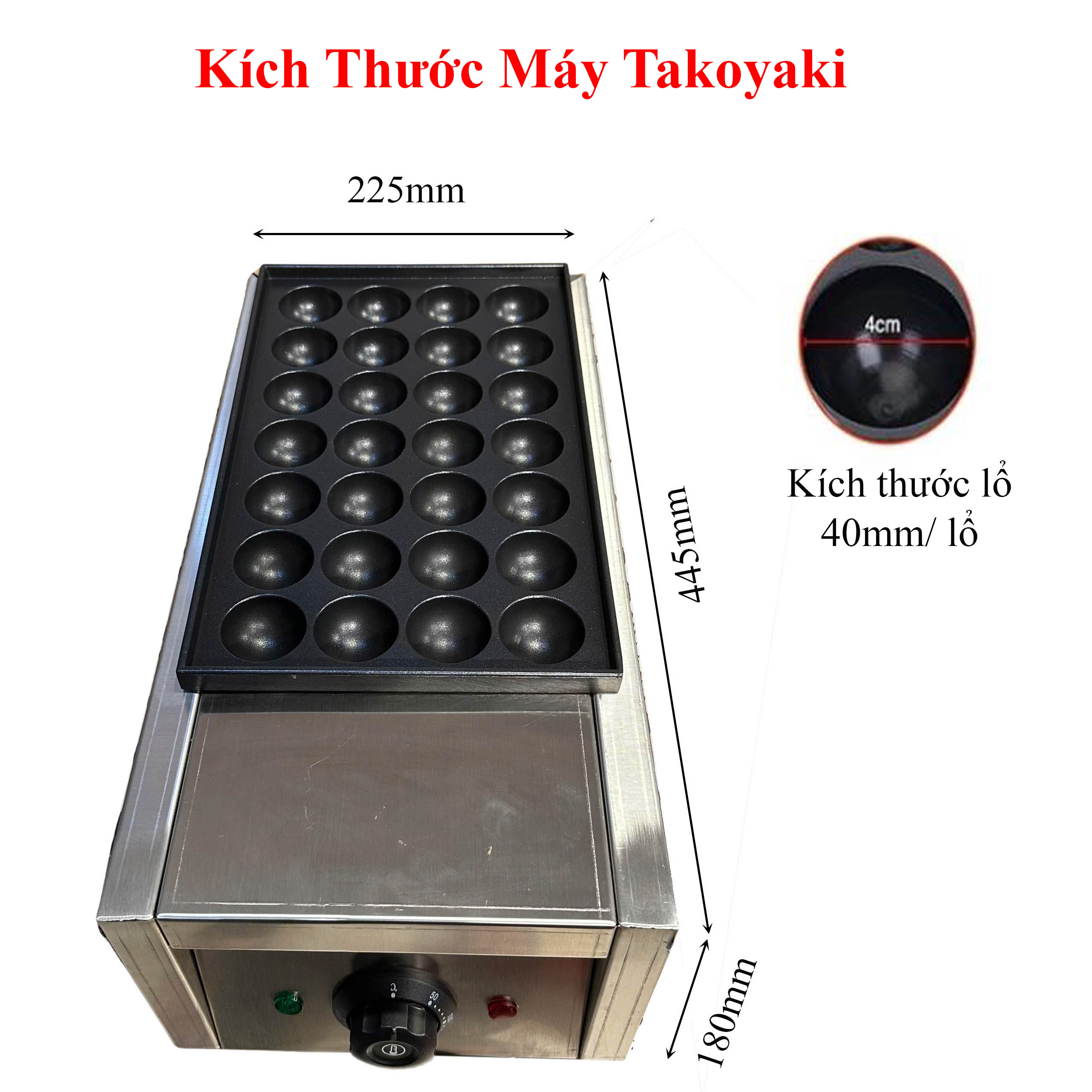 Máy Làm Bánh Bạch Tuộc, Bánh Takoyaki Công Nghiệp Sử Dụng Điện - Bảo Hành 12 tháng