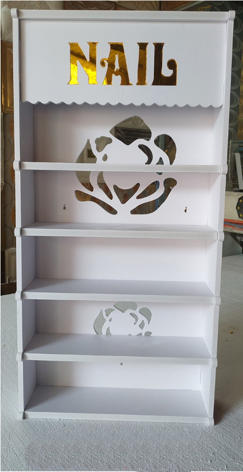 Kệ nail treo tường hoa hồng KT 80x40x11cm