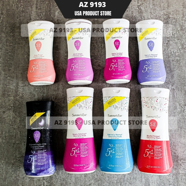 [Mua Tại Mỹ] Dung Dịch Vệ Sinh Phụ Nữ Summer Eve 266ml, 354ml, 444ml - Lavender Night Time, Simply Sensitive, Sheer Floral, Active, Delicate Blossom