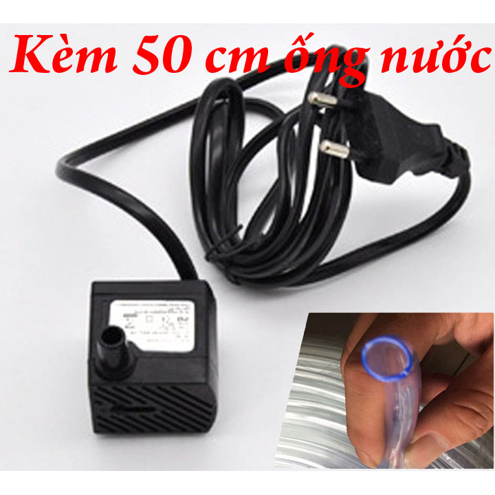 Máy bơm 3w không đèn + kèm ống nước 0,5m - máy bơm nước chìm cho hồ cá, hòn non, bộ thác nước