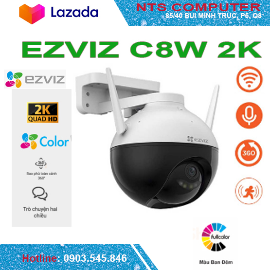Camera ip wifi quay quét ezviz c8w 4mp chính hãng bh 2 năm