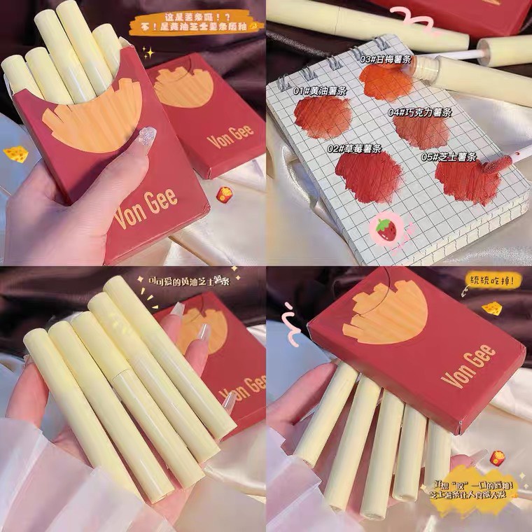Set 5 son kem lì von gee khoai tây chiên
