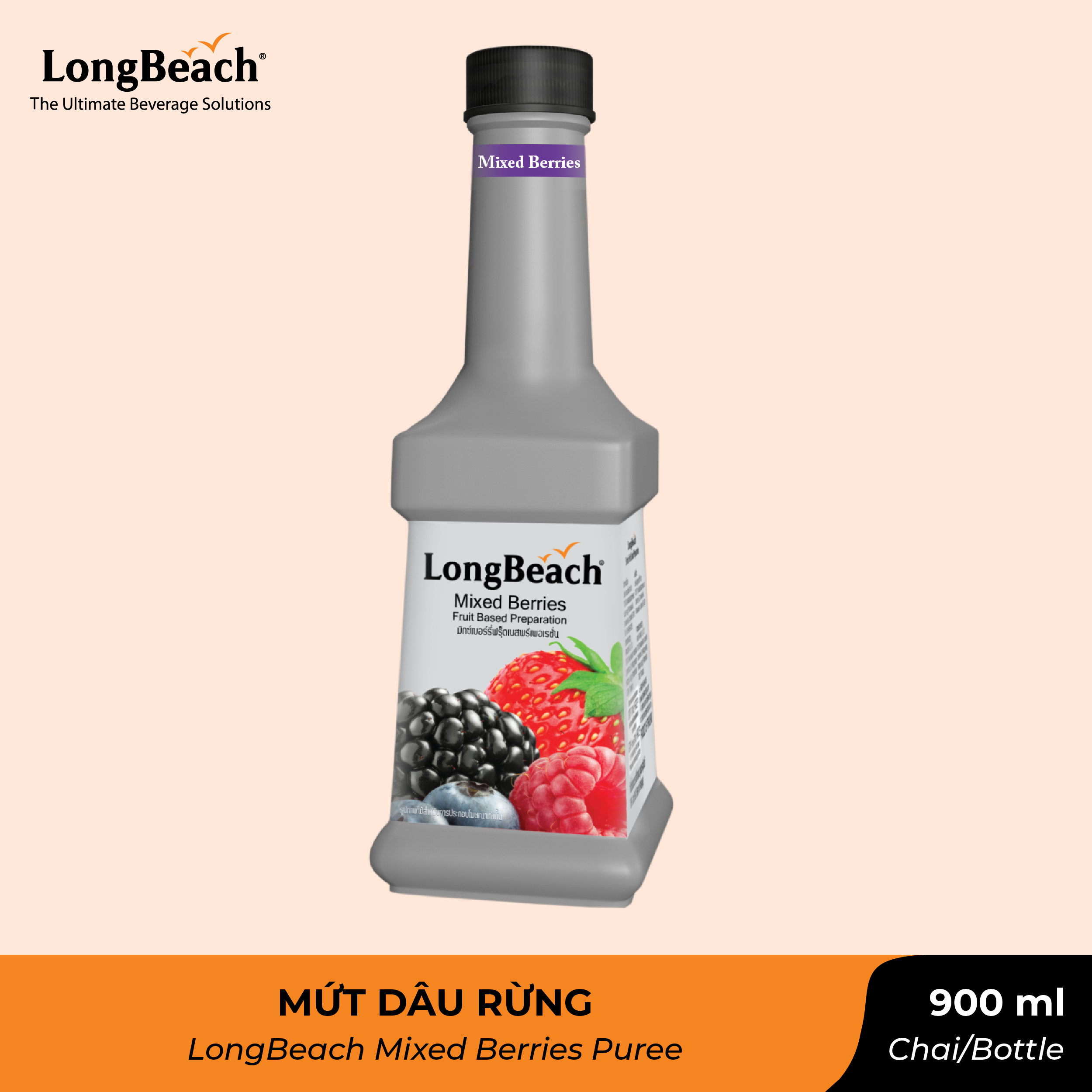Mứt dâu rừng longbeach 900ml