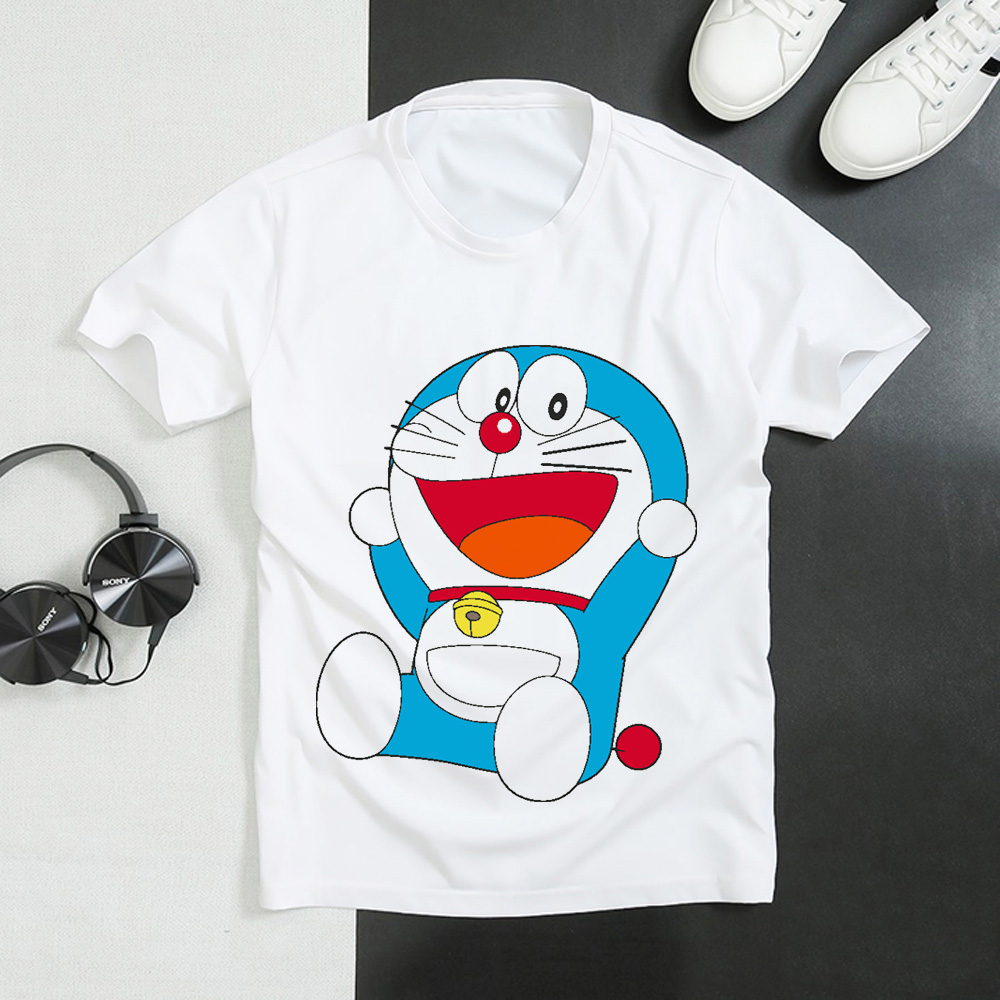 Áo Thun Hoạt Hình Tay Ngắn Nam Nữ DORAEMON MS01 Dạo Phố Cực Cute
