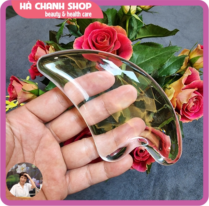 Miếng Cạo Pha Lê 3D Trong Suốt Cầm Tay Dụng Cụ Massage Mặt Làm Đẹp Spa Thẩm Mỹ Viện Nâng Cơ Giảm Nhăn Căng Da