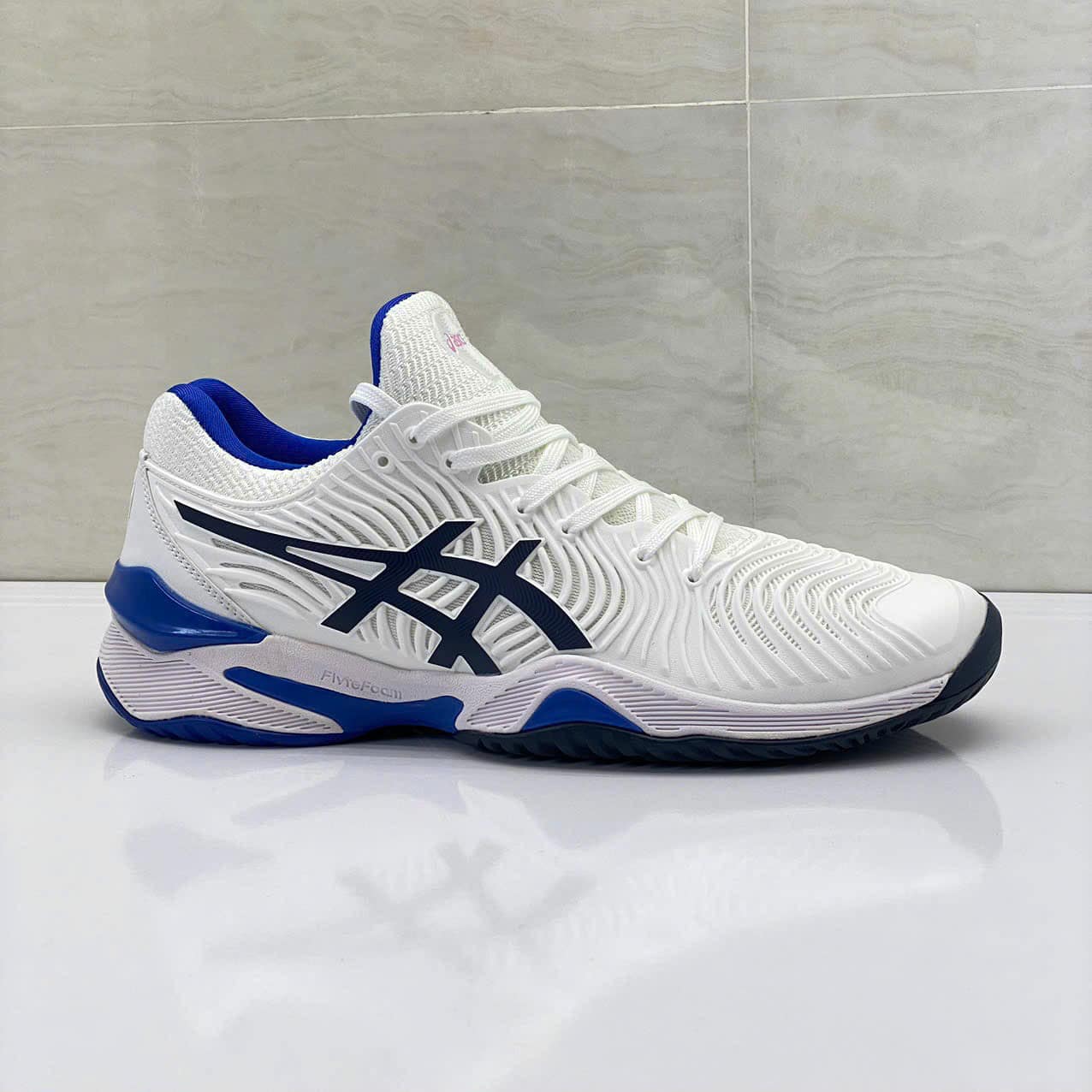 Asics Court FF 2 'WHITE/LAPIS LAZULI BLUE' - Giày tennis cầu lông nam ( tặng kèm tất - donate socks 