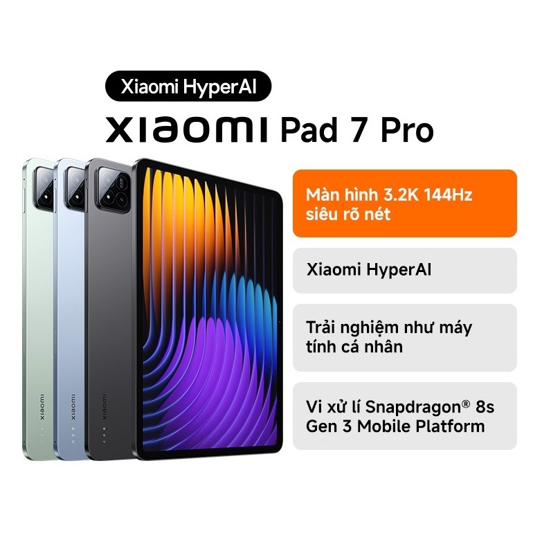 Xiaomi Pad 7 Pro Tablet (8+256Gb) |   12+512Gb) |   11.2 Inch Screen |   3.2K |   144Hz Super Clear |   Genuine |   18 Month Warranty - Thương hiệu Xiaomi Giá 11,990,000 Đồng*Miễn phí vận chuyển