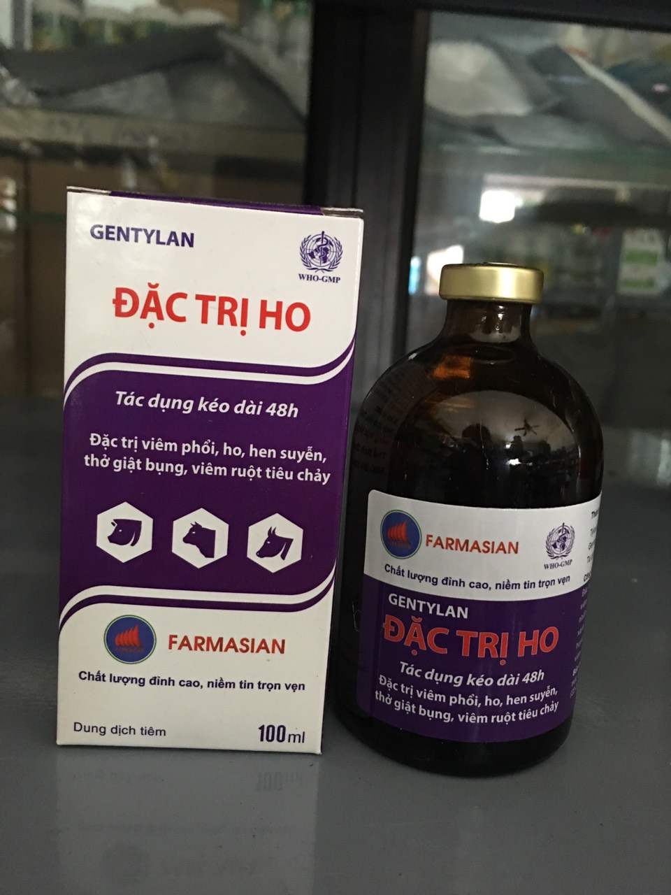 Gentylan Viêm phổi, he, hen suyễn thở giật bụng, viêm ruột tiêu chảy ở gia súc, gia cầm (100ml)