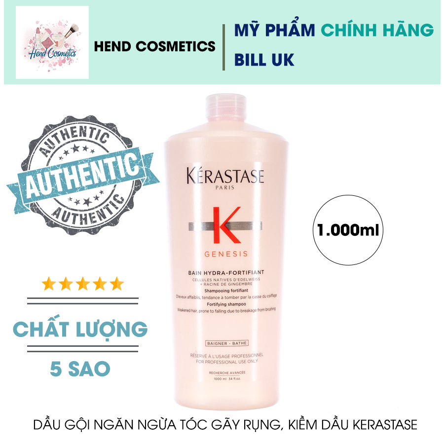 Dầu gội ngăn ngừa đứt gãy và rụng tóc Kerastase Genesis Bain Hydra-Fortifiant 1000ml