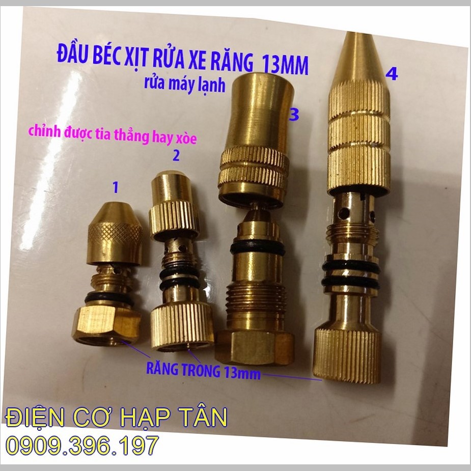 Đầu Béc cá sấu ren trong 13mm - Béc thau - Béc rửa xe, rửa máy lạnh Đầu Béc rửa máy lạnh răng 13mm, béc rửa xe