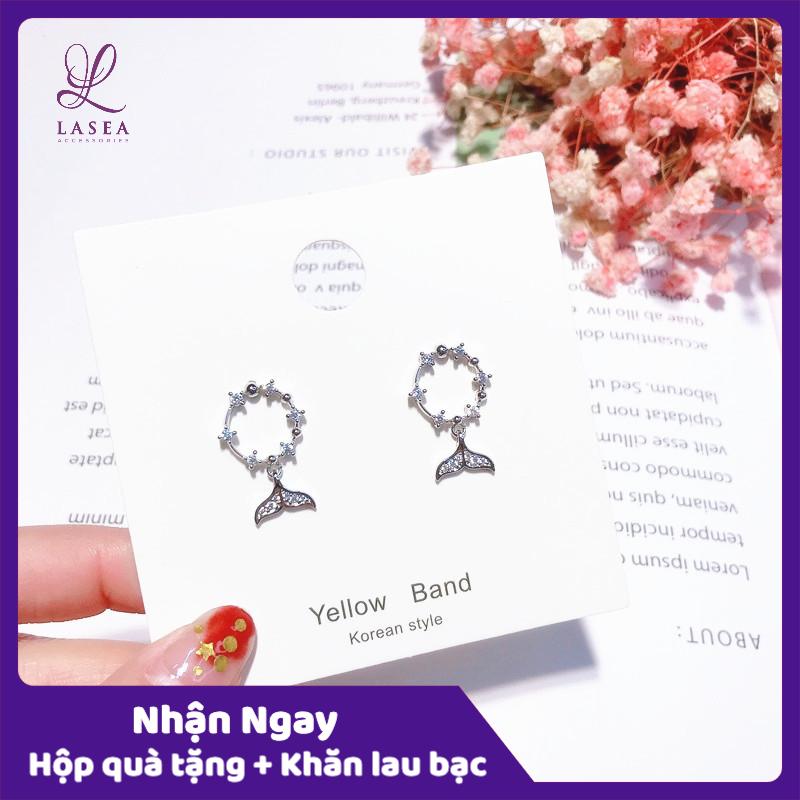 Bông tai nữ trang sức bạc Ý S925 Lasea - Hoa tai đuôi nàng tiên cá cao cấp L012