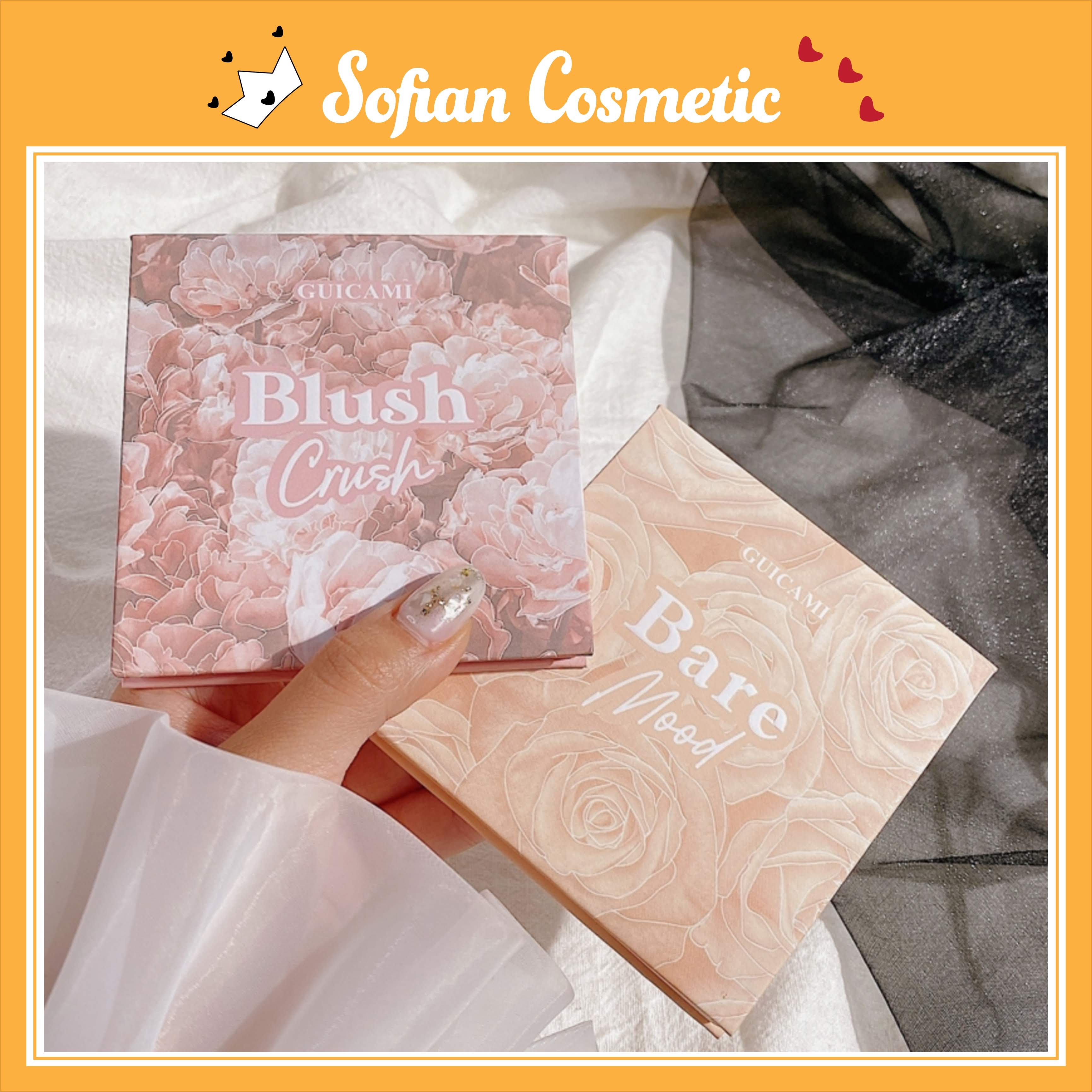 GUICAMI - Bảng phấn mắt nội địa Trung Guicami Nude Rose nhũ lì 9 ô Bare Mood, Blush Crush màu đất siêu xinh, siêu mịn - Sofian Cosmetic