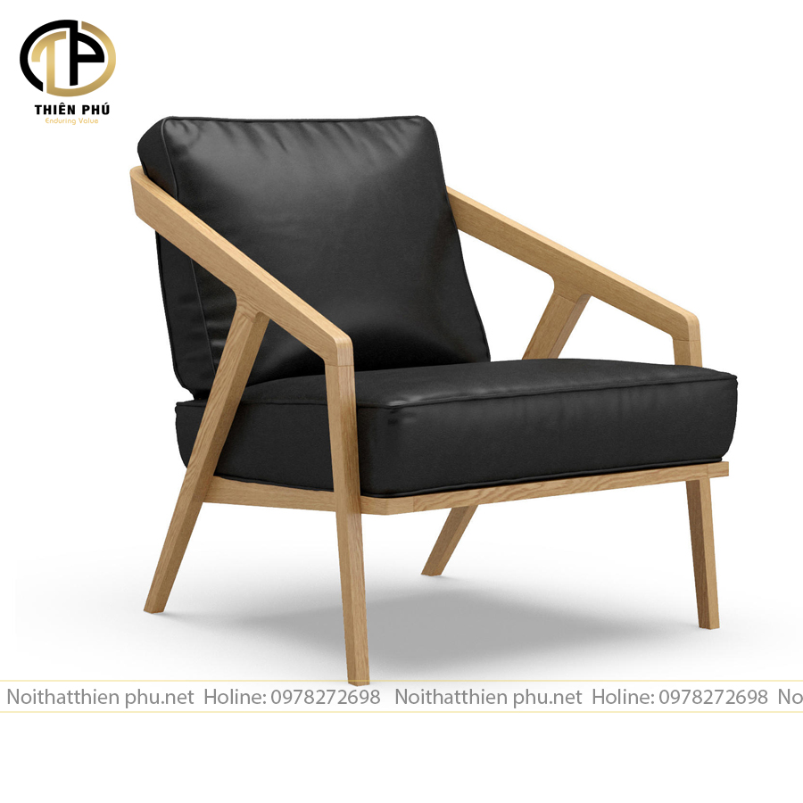 Sofa đơn Katakana Khung Gỗ Sồi (Tần bì), Màu Tự Nhiên or Walnut, Bọc Da Cleo Hoặc Nỉ Hàn Tùy Chọn Màu [THIEN PHU FURNITURE]– Phong Cách Hiện Đại, Gia Công Tỉ Mỉ, Chất Lượng Cao, Giá Rẻ Tại Xưởng [Bảo hành 12 tháng]