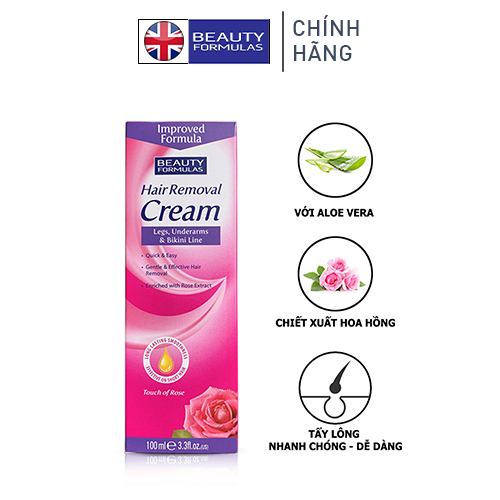 Beauty Formulas Hair Removal Cream Legs, Underarms & Bikini Line 100ml